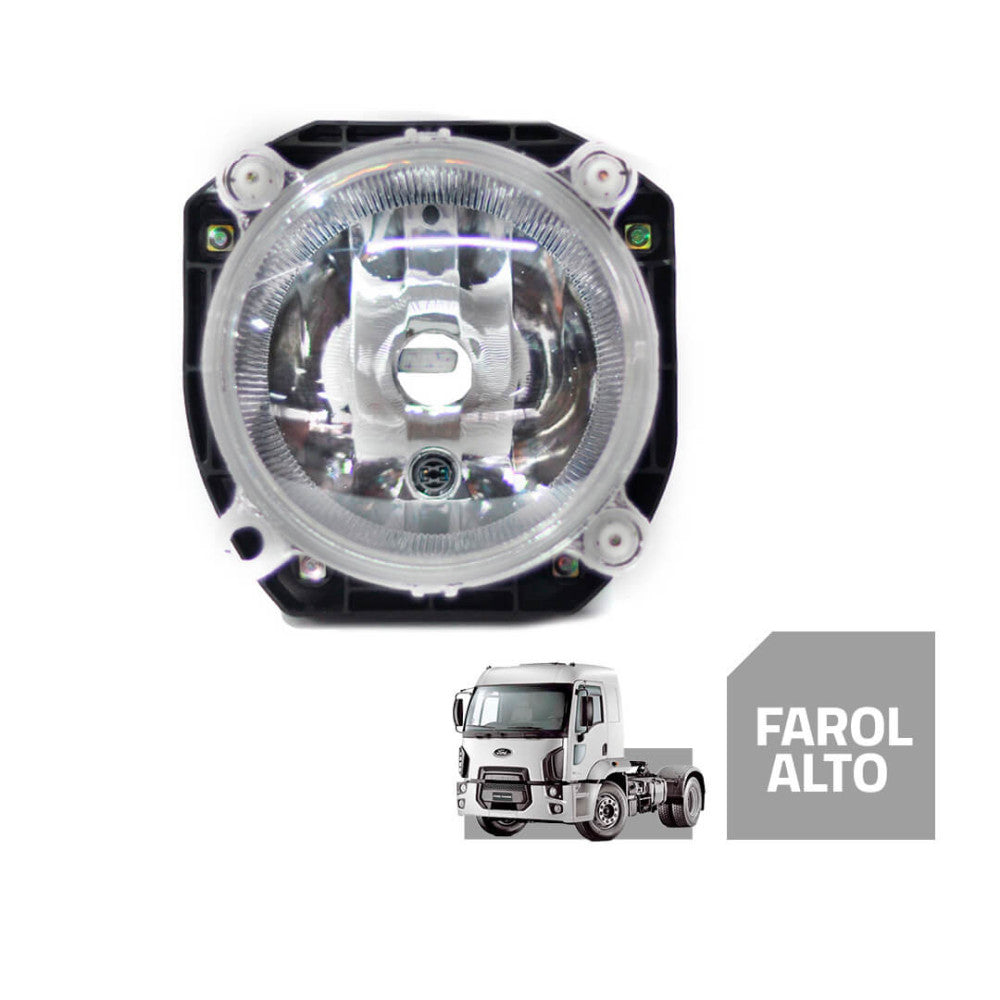 Farol Alto Ford Cargo a partir de 2011 Lâmpada H7 Lente em Policarbonato